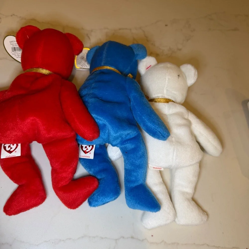 Ty‎ Beanie Babies Hurricane Katrina Relief Bears Louisiana Mississippi set of 3